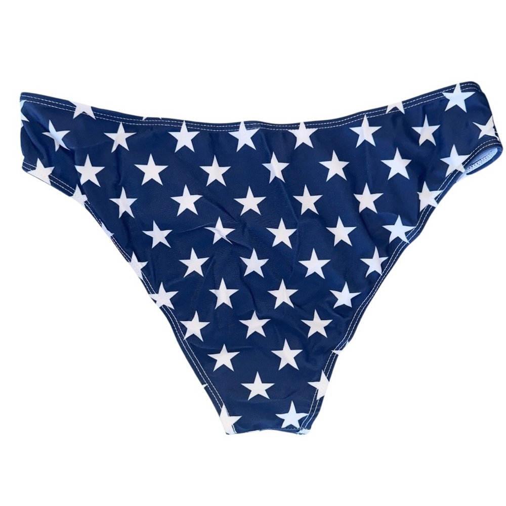 American Flag Star Print Bikini Set Red White Blue Two Piece Size Large - Picture 8 of 10